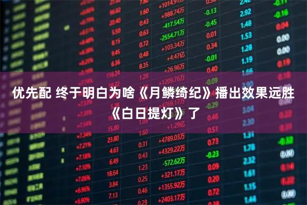 优先配 终于明白为啥《月鳞绮纪》播出效果远胜《白日提灯》了